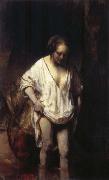 REMBRANDT Harmenszoon van Rijn Woman Bathing in a Stream USA oil painting artist
